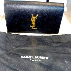 Ysl original Clutch with Gold accent